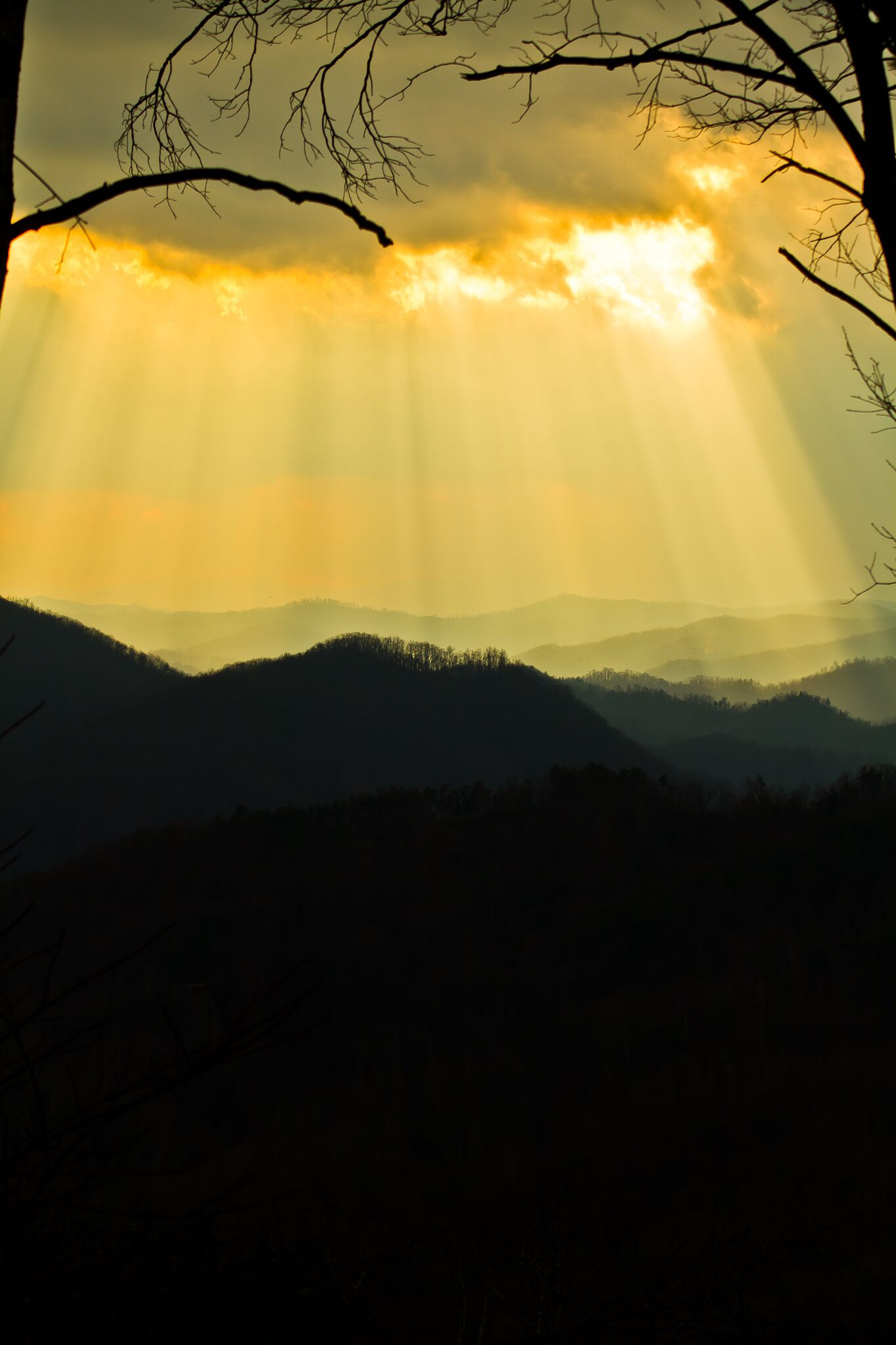 Sun Streaming through Clouds