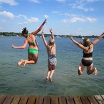 Kids Jumping in Lake