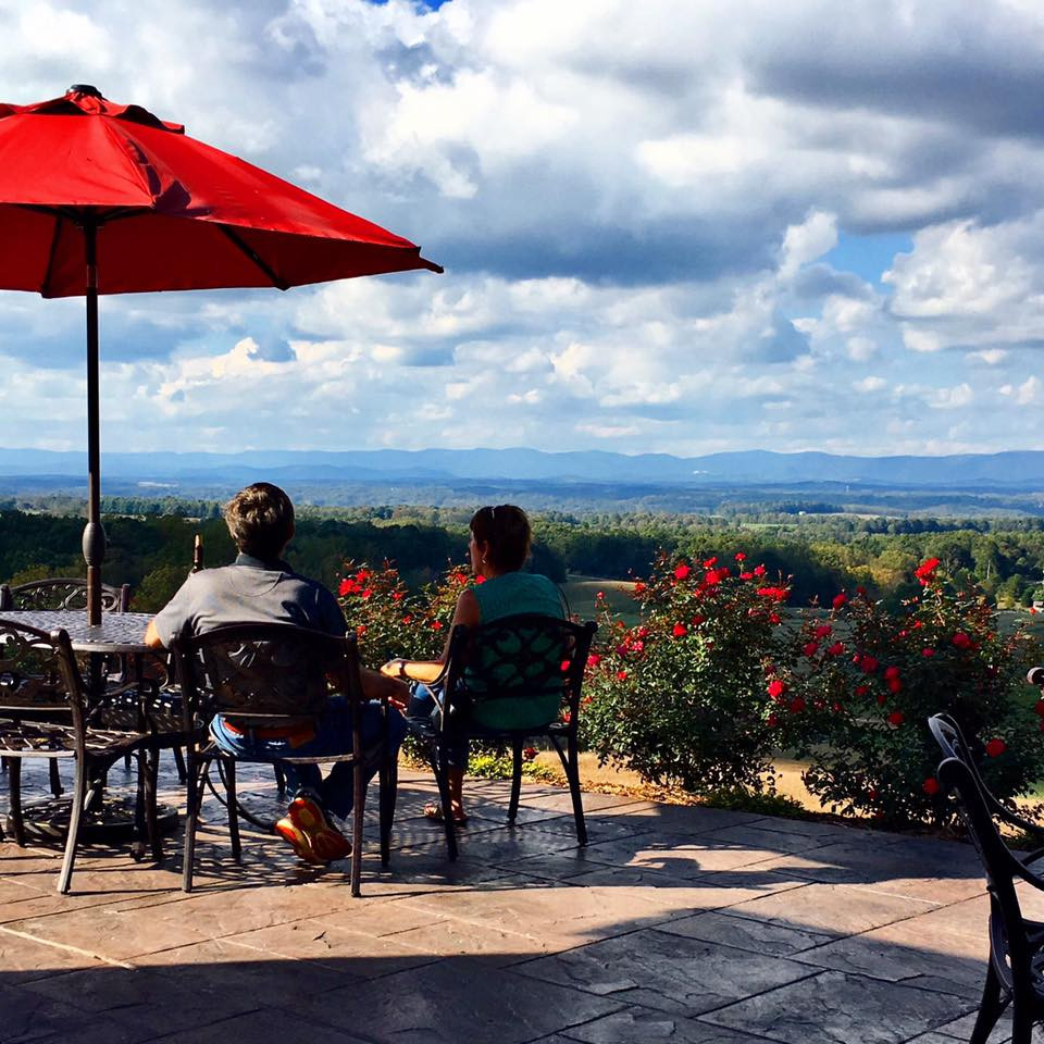 Raffaldini Vineyards Patio with Red Roses