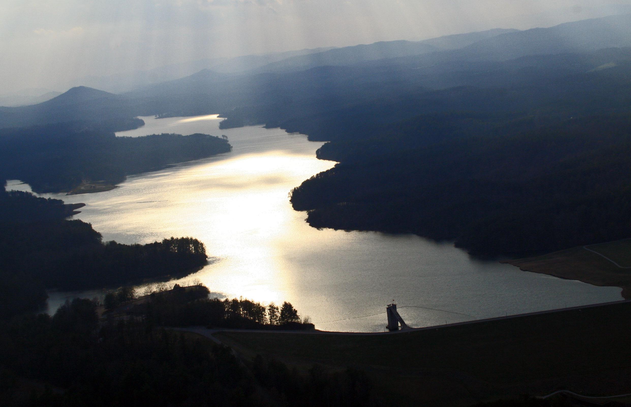 W Kerr Scott Reservoir and Dam-aerial view