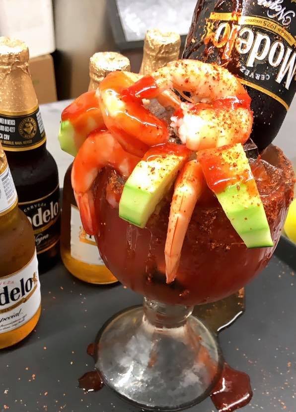 Michelada with Shrimp and Avocado from La Fortuna in North Wilkesboro, NC